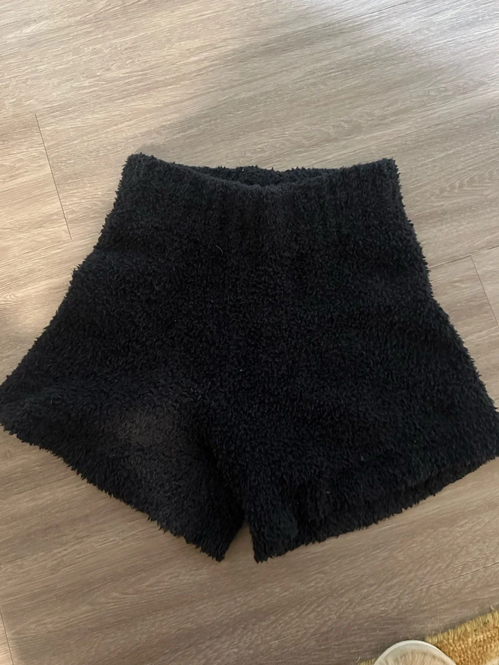 SKIMS Black Cozy Knit Teddy Shorts